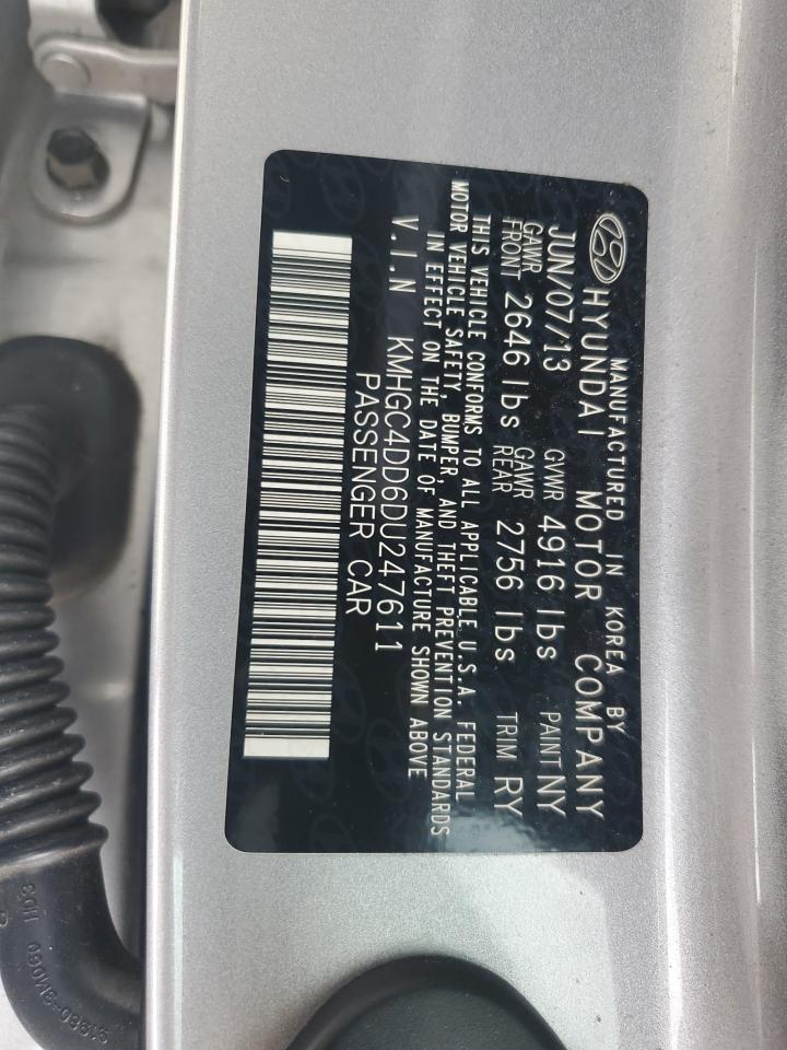 2013 Hyundai Genesis 3.8L VIN: KMHGC4DD6DU247611 Lot: 81786195