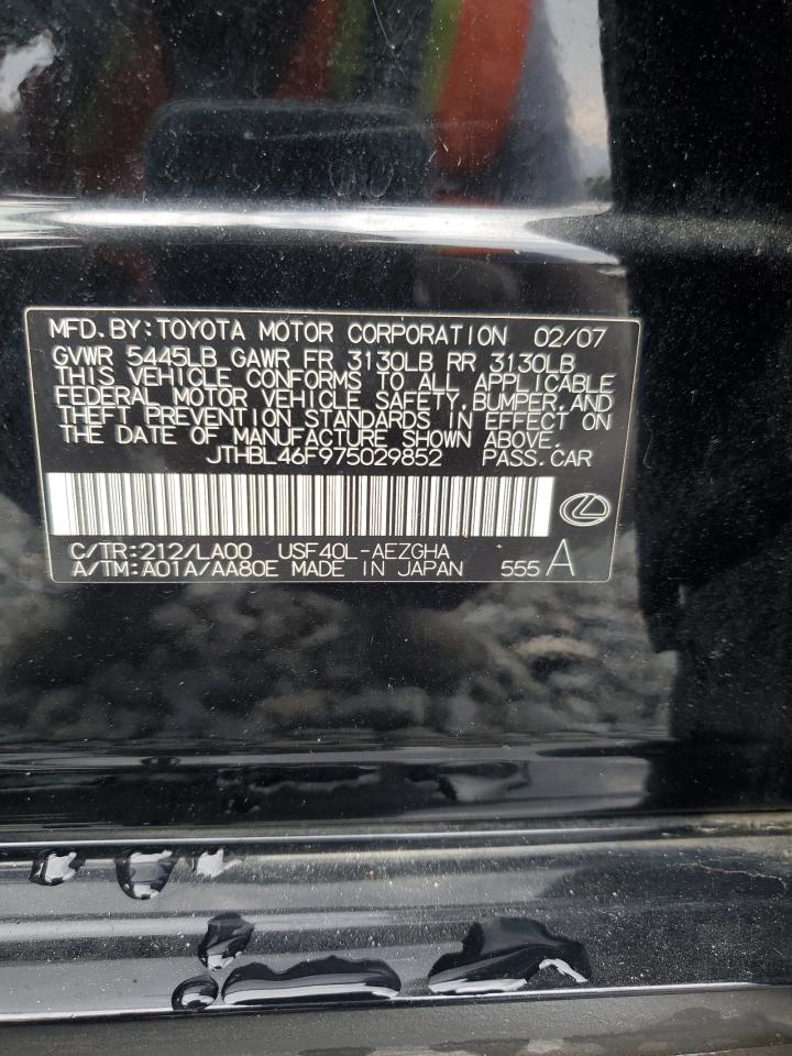 2007 Lexus Ls 460 VIN: JTHBL46F975029852 Lot: 81792525
