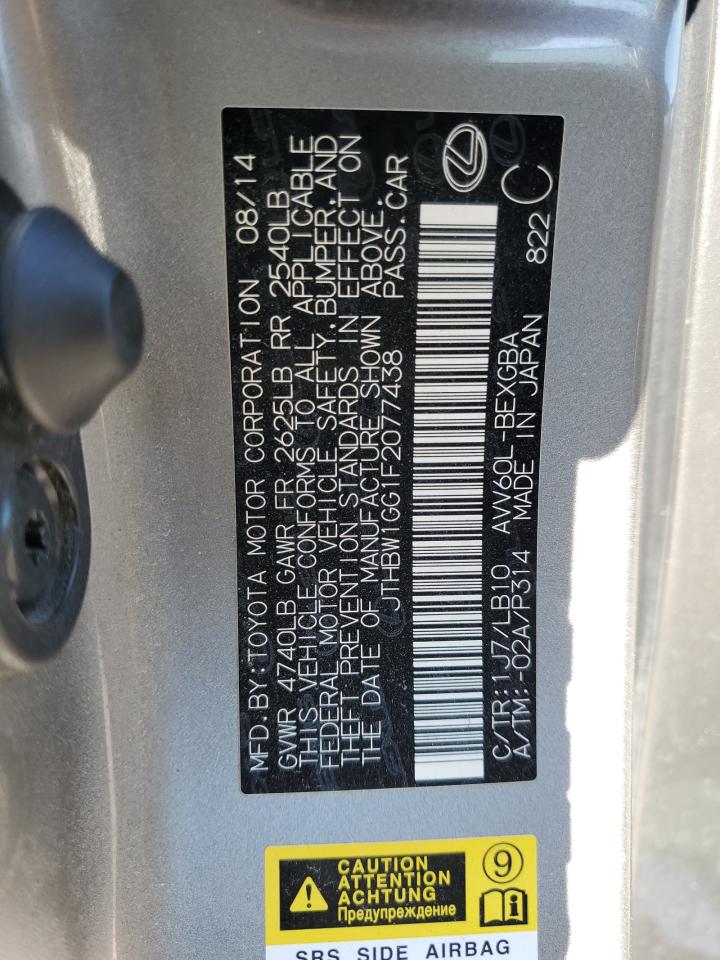 2015 Lexus Es 300H VIN: JTHBW1GG1F2077438 Lot: 70715105