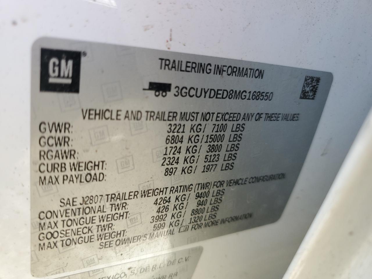 2021 Chevrolet Silverado K1500 Lt VIN: 3GCUYDED8MG168550 Lot: 62923825