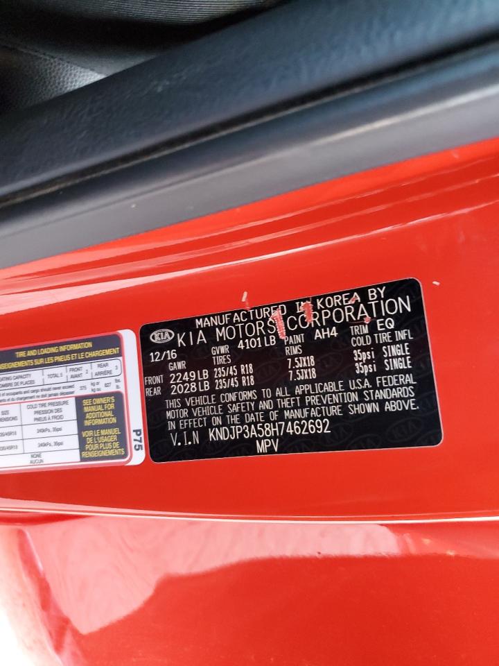 2017 Kia Soul + VIN: KNDJP3A58H7462692 Lot: 80862675