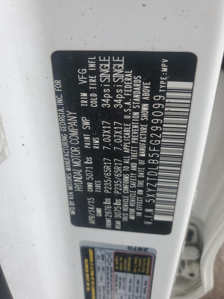 2015 Hyundai Santa Fe Sport VIN: 5XYZTDLB5FG299099 Lot: 83993725