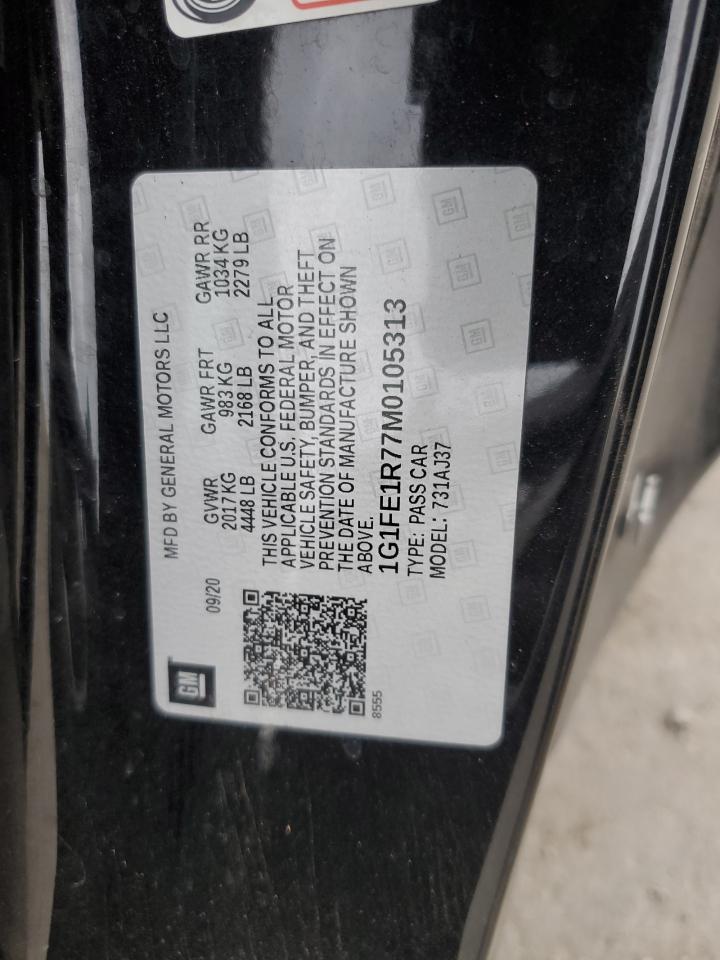 2021 Chevrolet Camaro Lz VIN: 1G1FE1R77M0105313 Lot: 71255275