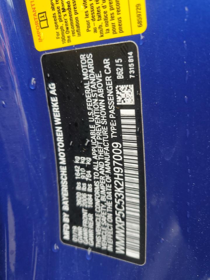 2019 Mini Cooper VIN: WMWXP5C53K2H97009 Lot: 80843565
