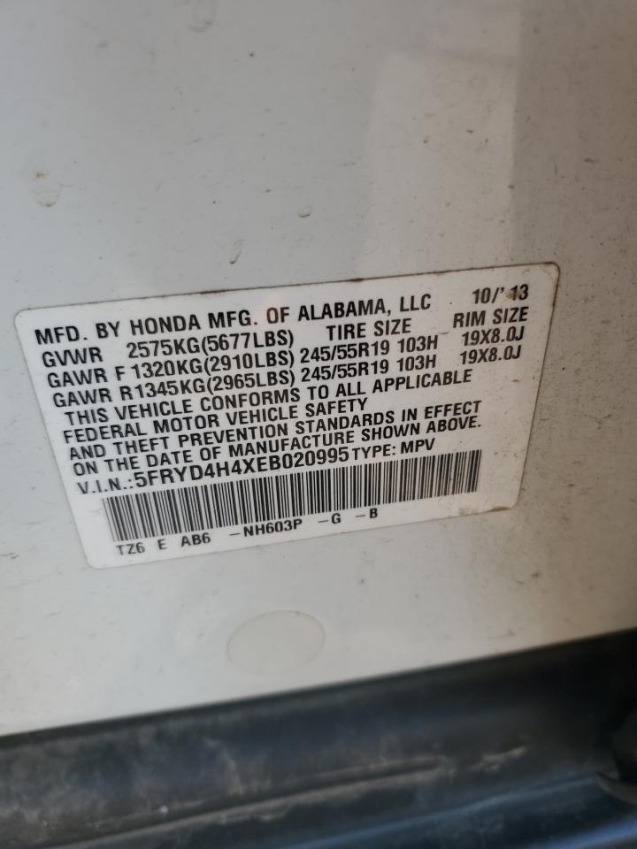 2014 Acura Mdx Technology VIN: 5FRYD4H4XEB020995 Lot: 80670165