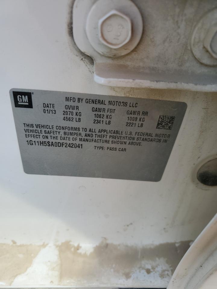 2013 Chevrolet Malibu Ltz VIN: 1G11H5SA0DF242041 Lot: 80621285