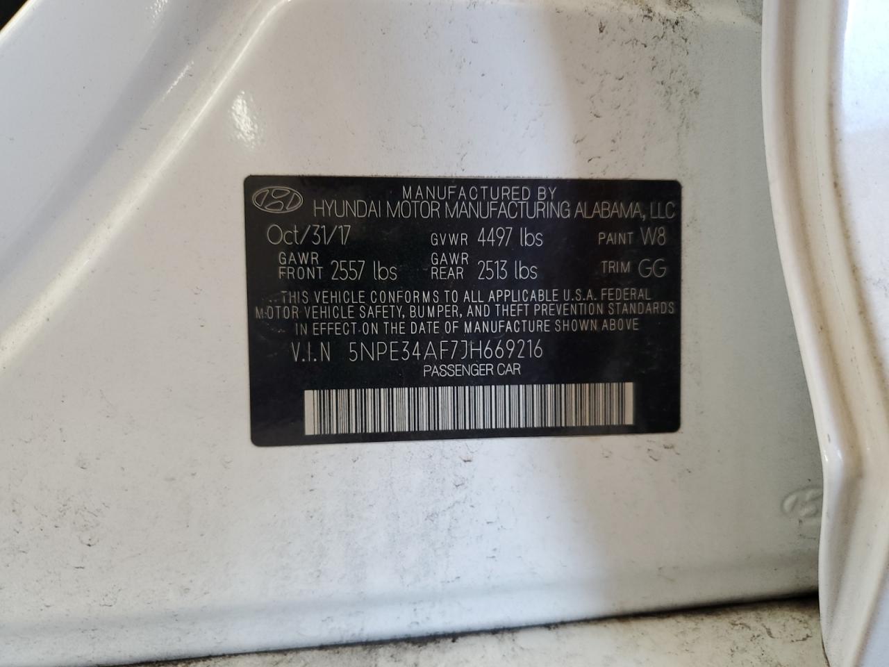 2018 Hyundai Sonata Sport VIN: 5NPE34AF7JH669216 Lot: 84052455