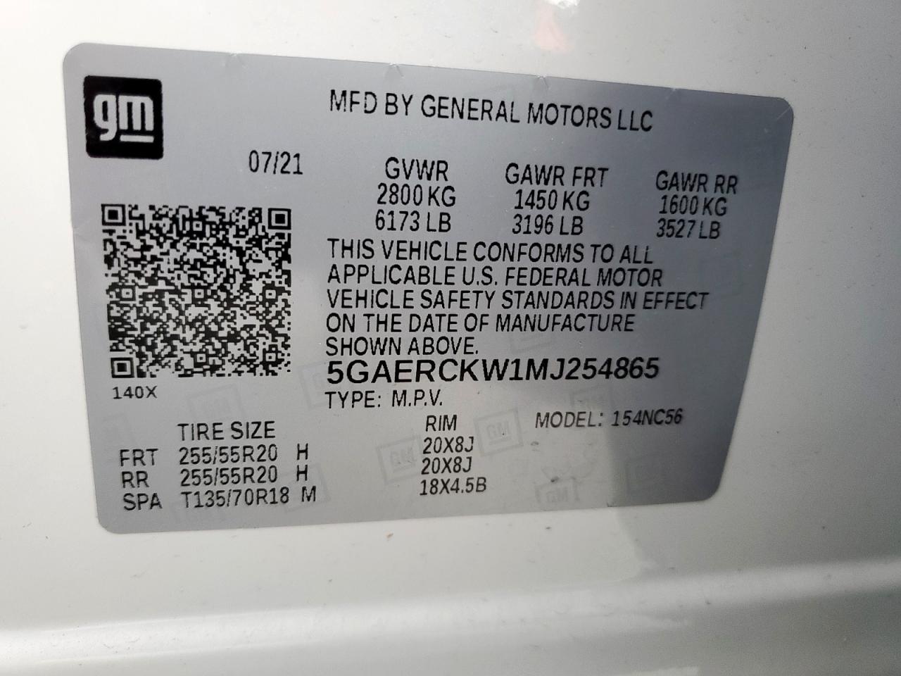 2021 Buick Enclave Premium VIN: 5GAERCKW1MJ254865 Lot: 81181105