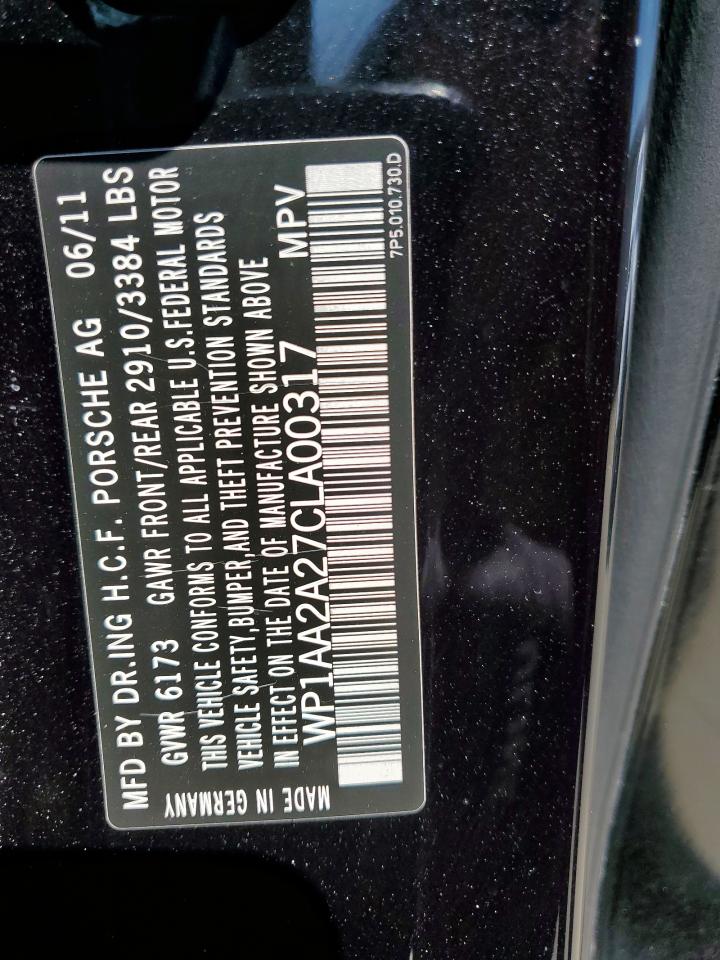 2012 Porsche Cayenne VIN: WP1AA2A27CLA00317 Lot: 80607165