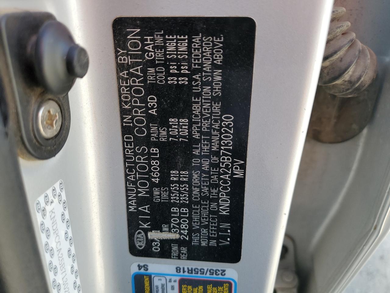 2011 Kia Sportage Ex VIN: KNDPCCA25B7130230 Lot: 70377515