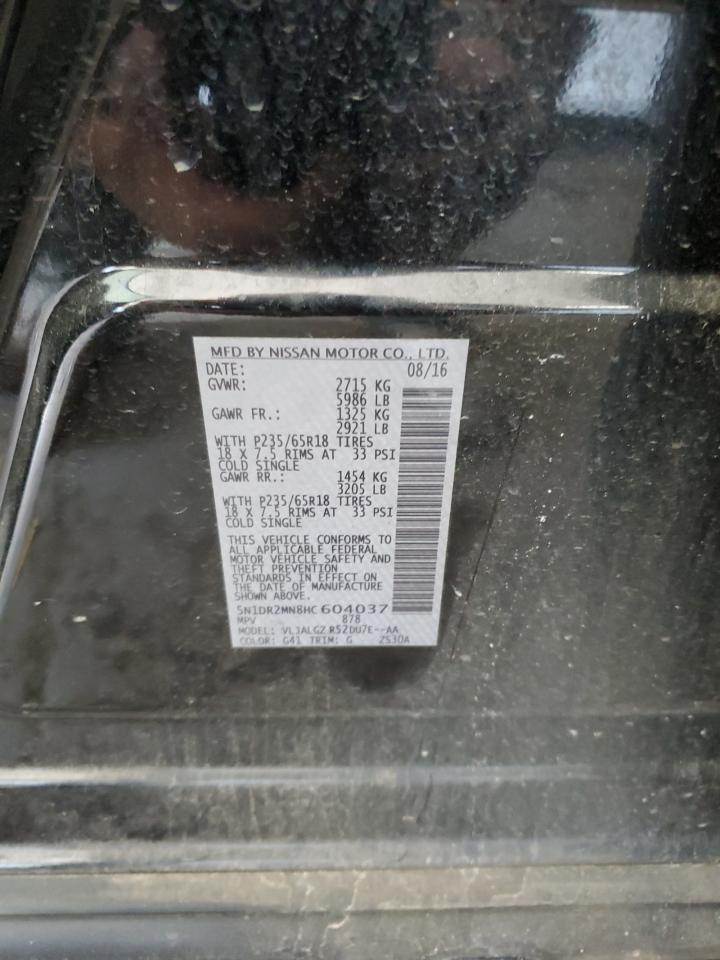 2017 Nissan Pathfinder S VIN: 5N1DR2MN8HC604037 Lot: 84440325