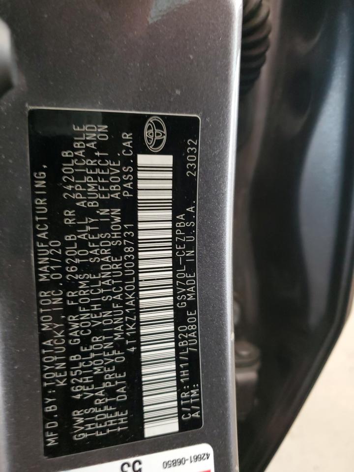 2020 Toyota Camry Trd VIN: 4T1KZ1AK0LU038731 Lot: 71863955