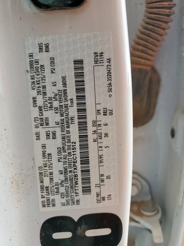 2023 Ford F250 Super Duty VIN: 1FT7W2BTXPEC11512 Lot: 81217155