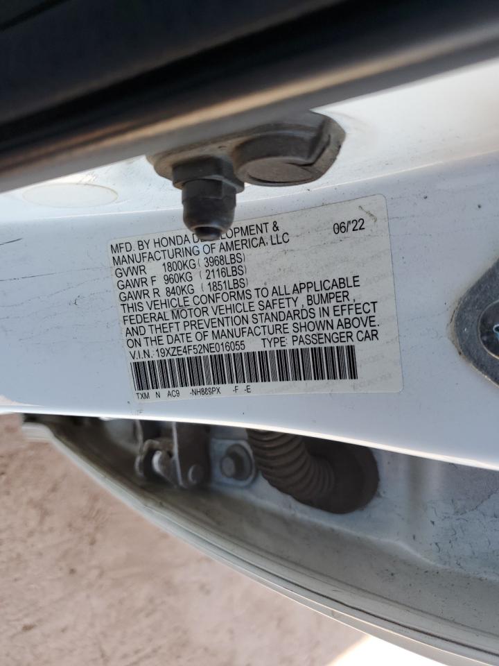 2022 Honda Insight Ex VIN: 19XZE4F52NE016055 Lot: 84232465