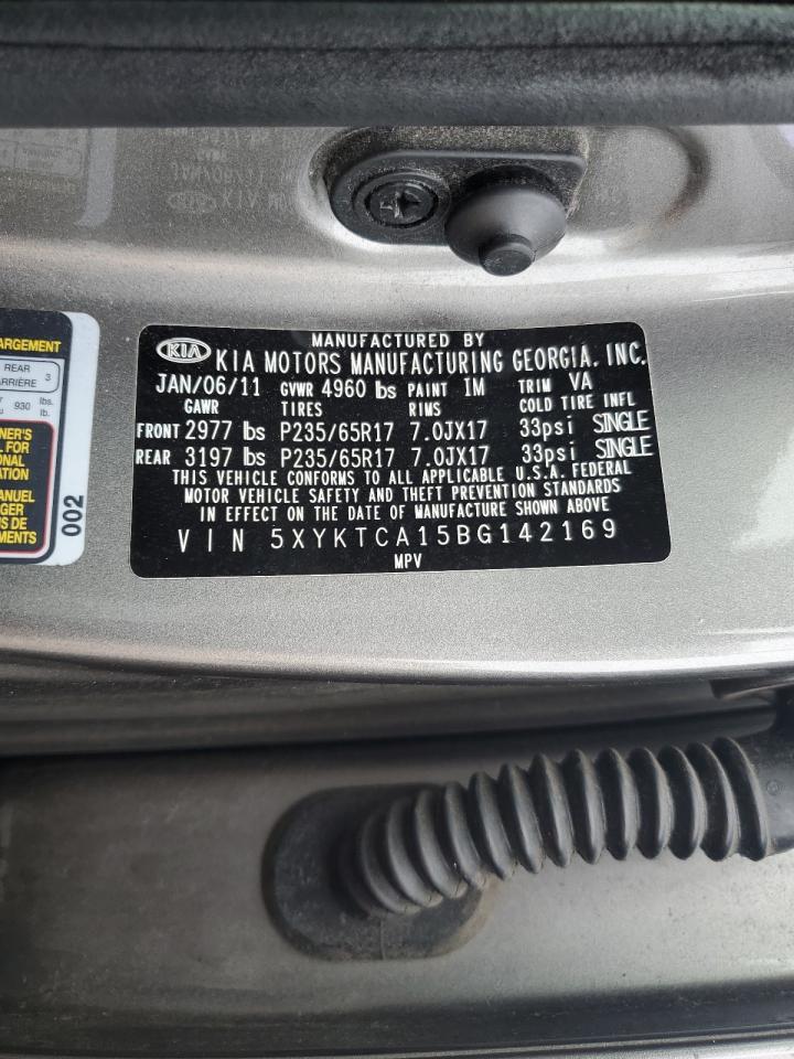 2011 Kia Sorento Base VIN: 5XYKTCA15BG142169 Lot: 81917845