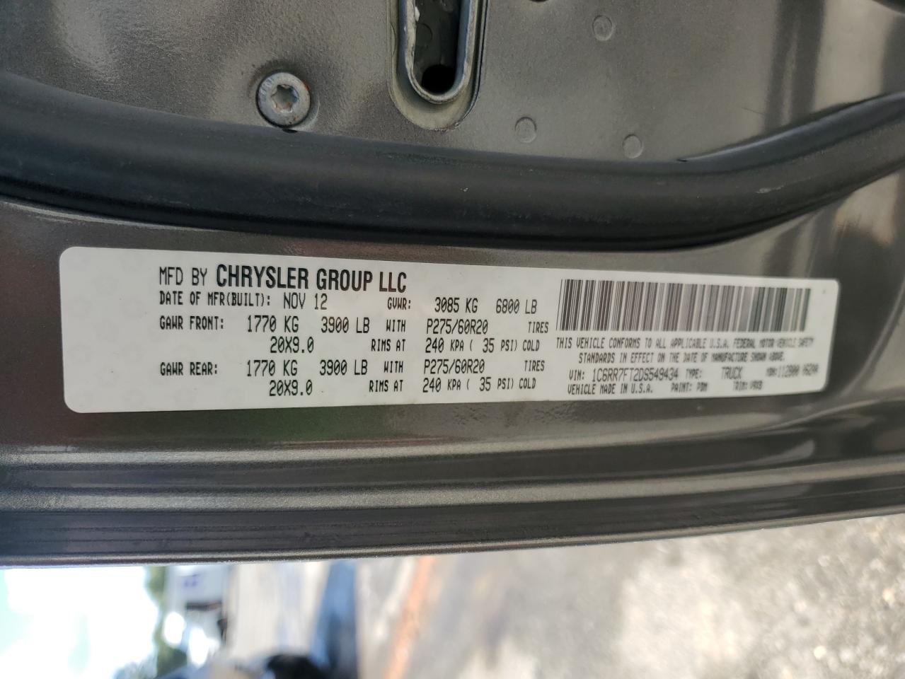 2013 Ram 1500 St VIN: 1C6RR7FT2DS549434 Lot: 84253585