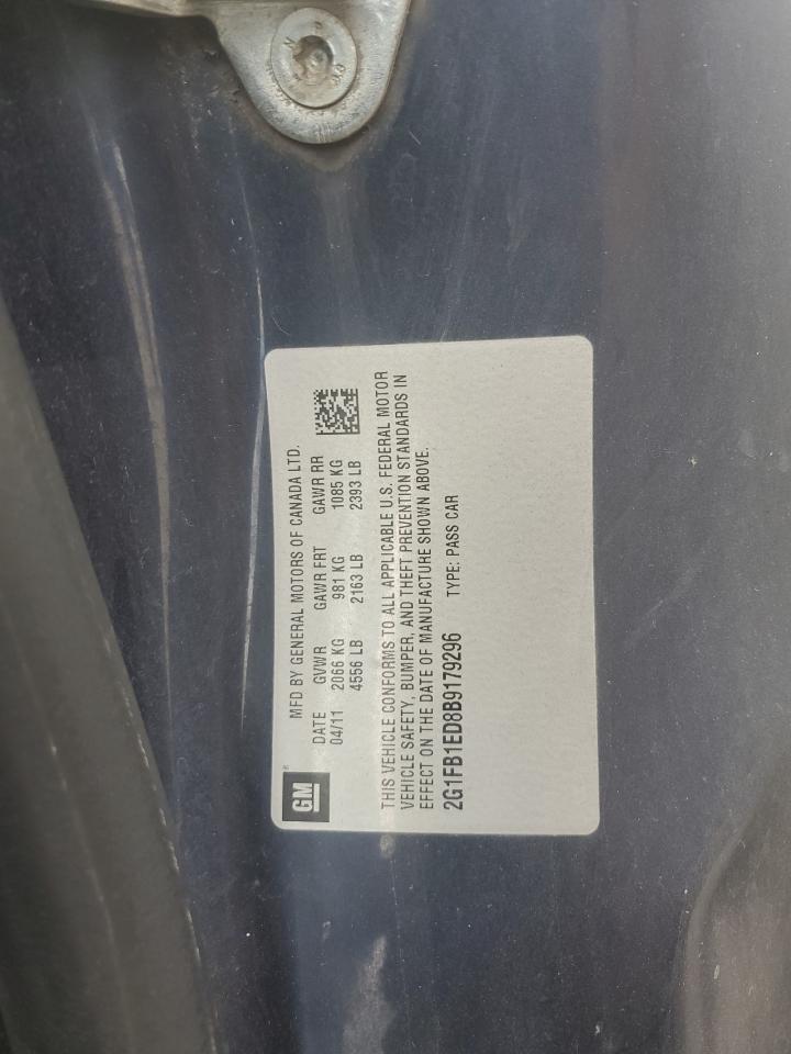 2011 Chevrolet Camaro Lt VIN: 2G1FB1ED8B9179296 Lot: 71116995