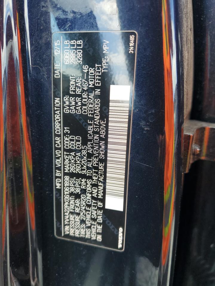 2016 Volvo Xc90 T6 VIN: YV4A22PK0G1061898 Lot: 70330915