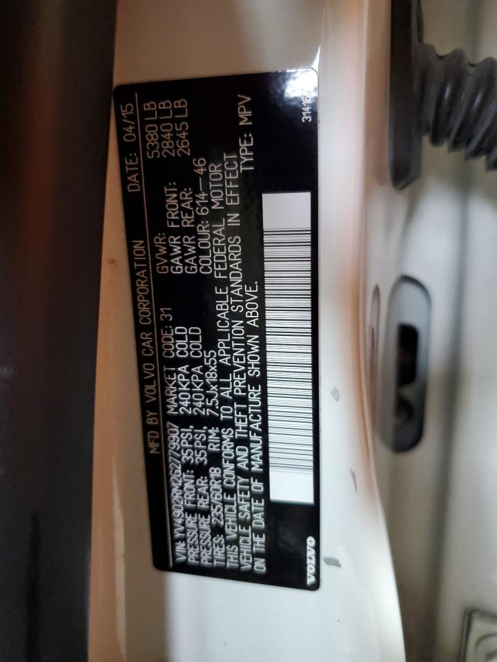 2016 Volvo Xc60 T6 Platinum VIN: YV4902RM2G2779907 Lot: 83826345