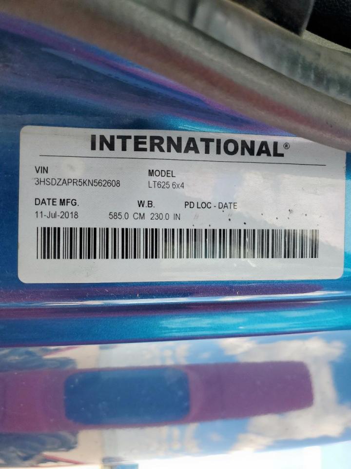 2019 International Lt625 Semi Truck VIN: 3HSDZAPR5KN562608 Lot: 83976625