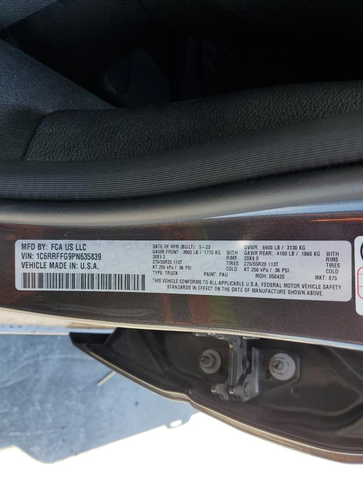 2023 Ram 1500 Big Horn/Lone Star VIN: 1C6RRFFG9PN635839 Lot: 66964695