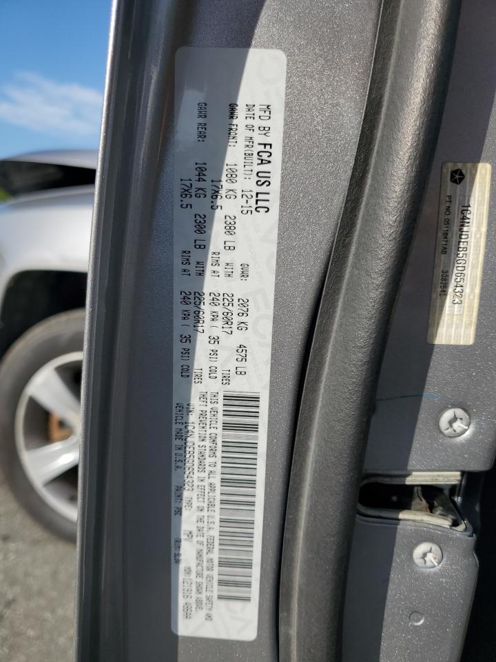 2016 Jeep Compass Latitude VIN: 1C4NJDEB5GD654323 Lot: 80507735