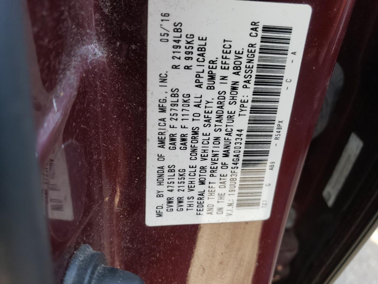 2016 Acura Tlx Tech VIN: 19UUB3F54GA003344 Lot: 84417145