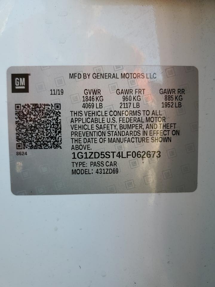 2020 Chevrolet Malibu Lt VIN: 1G1ZD5ST4LF062673 Lot: 66802555