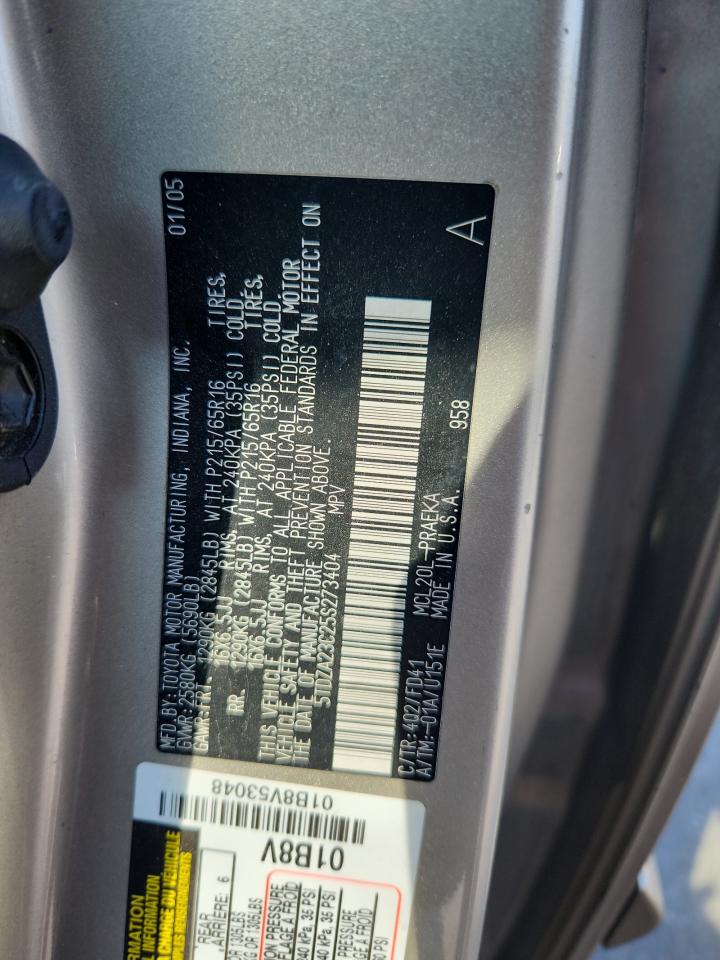 2005 Toyota Sienna Ce VIN: 5TDZA23C25S273404 Lot: 71486175