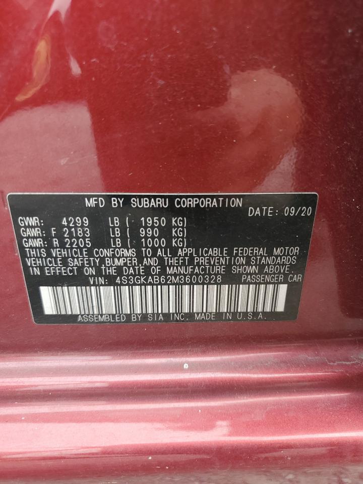 2021 Subaru Impreza VIN: 4S3GKAB62M3600328 Lot: 84447805