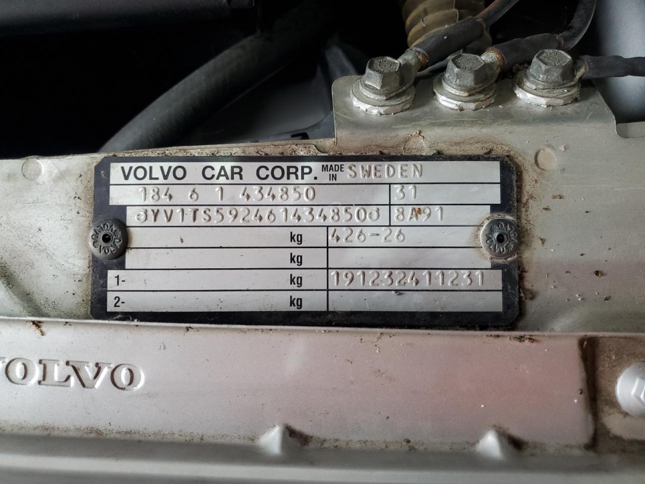 2006 Volvo S80 2.5T VIN: YV1TS592461434850 Lot: 53892195
