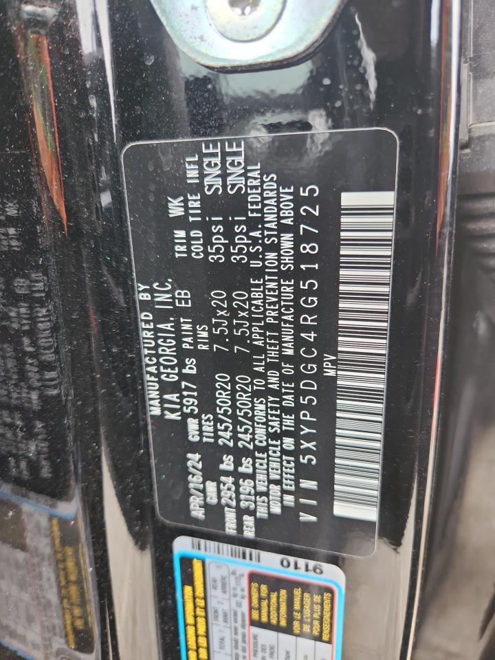 2024 Kia Telluride Sx VIN: 5XYP5DGC4RG518725 Lot: 71271285