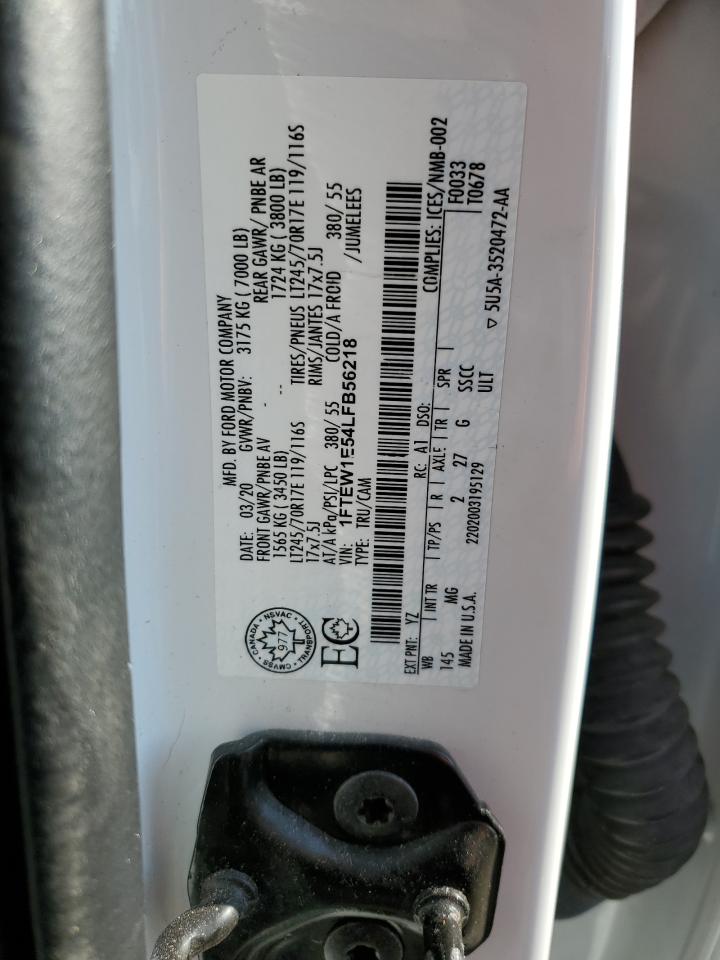 2020 Ford F150 Supercrew VIN: 1FTEW1E54LFB56218 Lot: 81210085