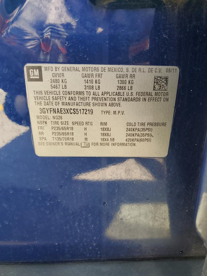 2012 Cadillac Srx Luxury Collection VIN: 3GYFNAE3XCS517219 Lot: 81279085