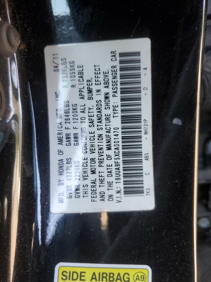 2012 Acura Tl VIN: 19UUA9F5XCA001470 Lot: 80738455