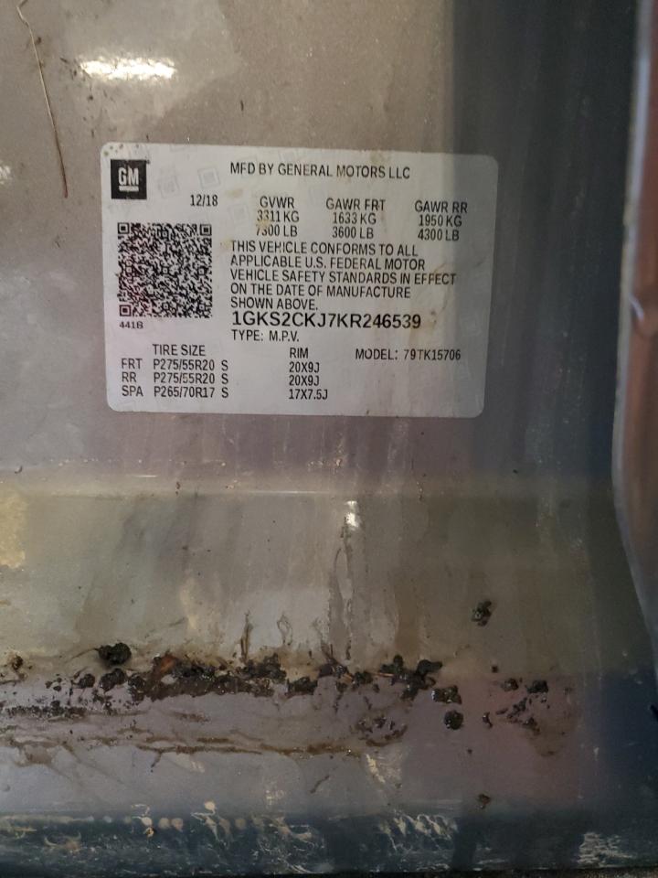 2019 GMC Yukon Denali VIN: 1GKS2CKJ7KR246539 Lot: 81284145