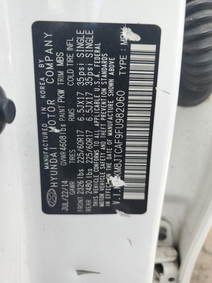 2015 Hyundai Tucson Gls VIN: KM8JTCAF9FU982060 Lot: 81547695