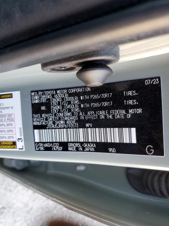 2023 Toyota 4Runner Se VIN: JTERU5JRXP6193573 Lot: 80442065