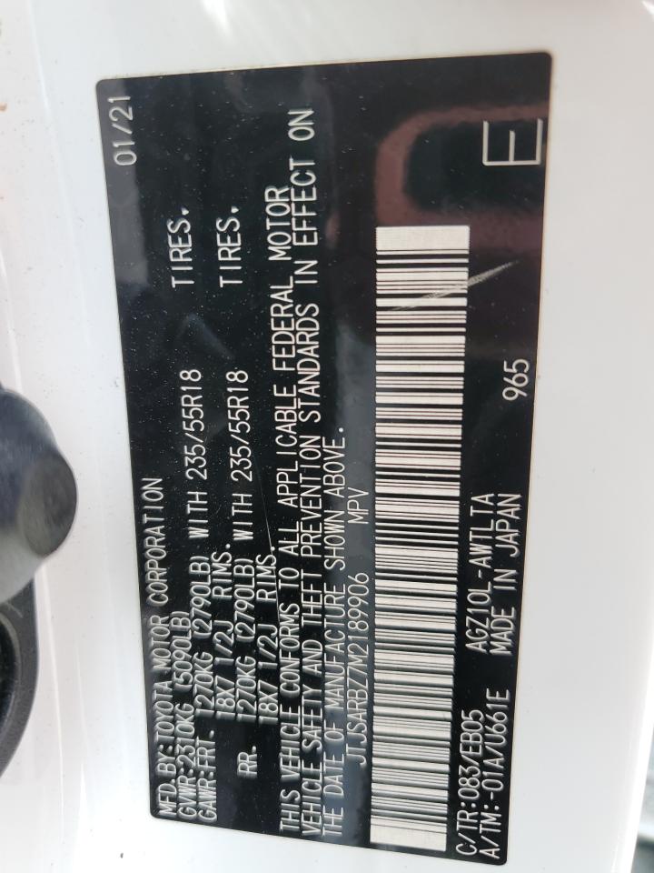 2021 Lexus Nx 300 Base VIN: JTJSARBZ7M2189906 Lot: 71860345