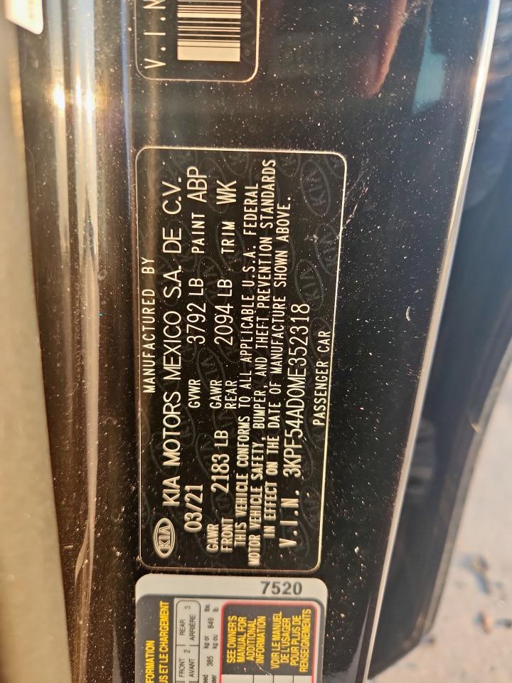 2021 Kia Forte Ex VIN: 3KPF54AD0ME352318 Lot: 80845025