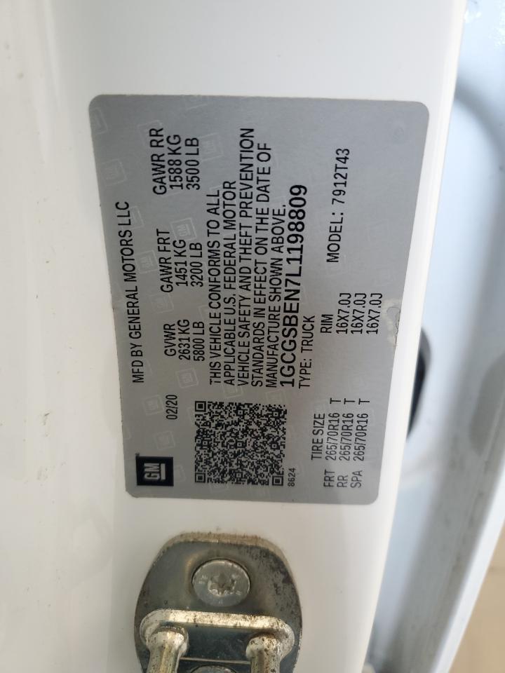 2020 Chevrolet Colorado VIN: 1GCGSBEN7L1198809 Lot: 80280805