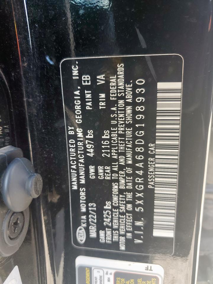 2013 Kia Optima Sx VIN: 5XXGR4A68DG198930 Lot: 72078055