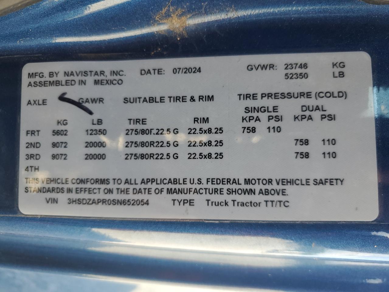 2025 International Lt625 - Trucks VIN: 3HSDZAPR0SN652054 Lot: 69732715