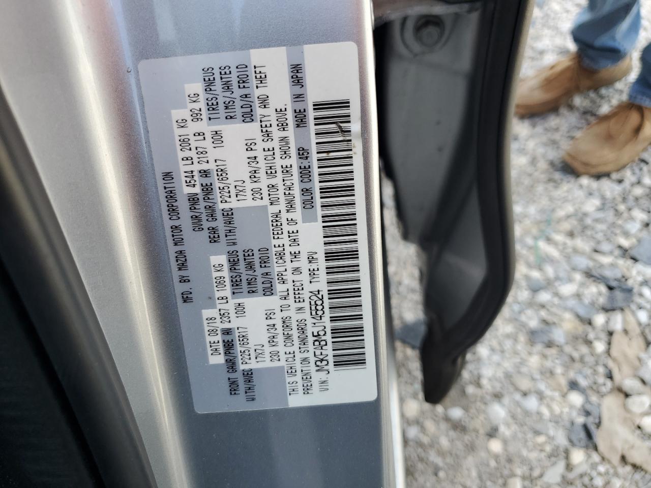 2018 Mazda Cx-5 Sport VIN: JM3KFABM5J1455524 Lot: 71009275