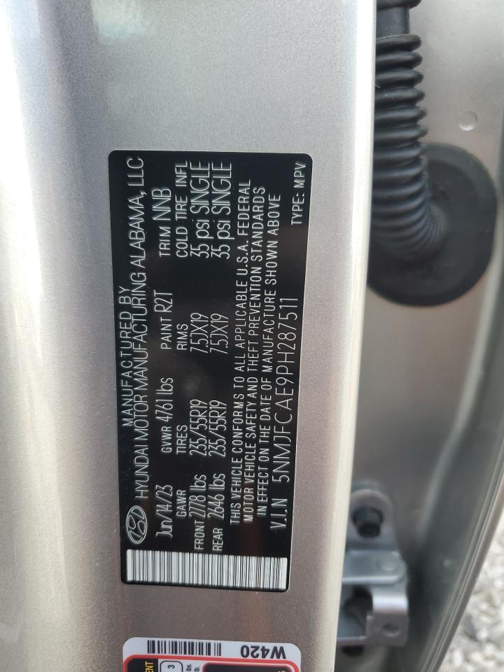 2023 Hyundai Tucson Sel VIN: 5NMJFCAE9PH287511 Lot: 83980485