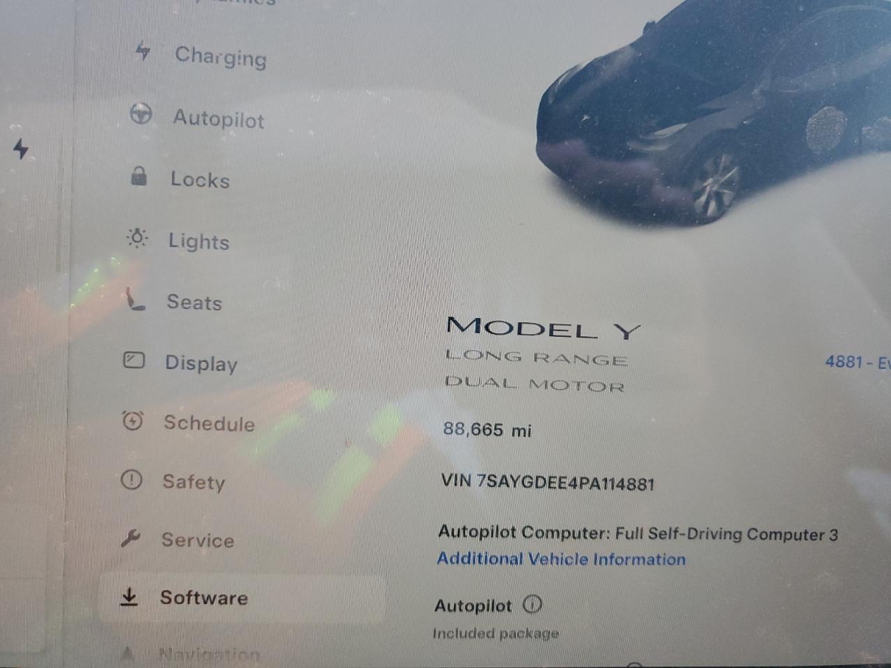 2023 Tesla Model Y VIN: 7SAYGDEE4PA114881 Lot: 80672285