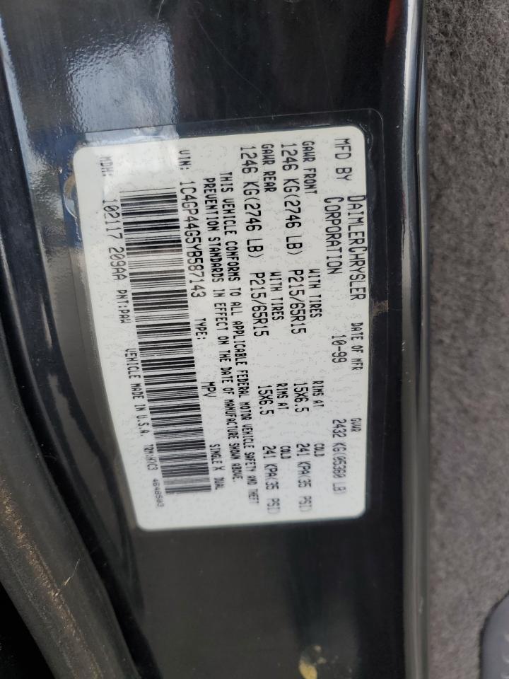 2000 Chrysler Town & Country Lx VIN: 1C4GP44G5YB587143 Lot: 81760505