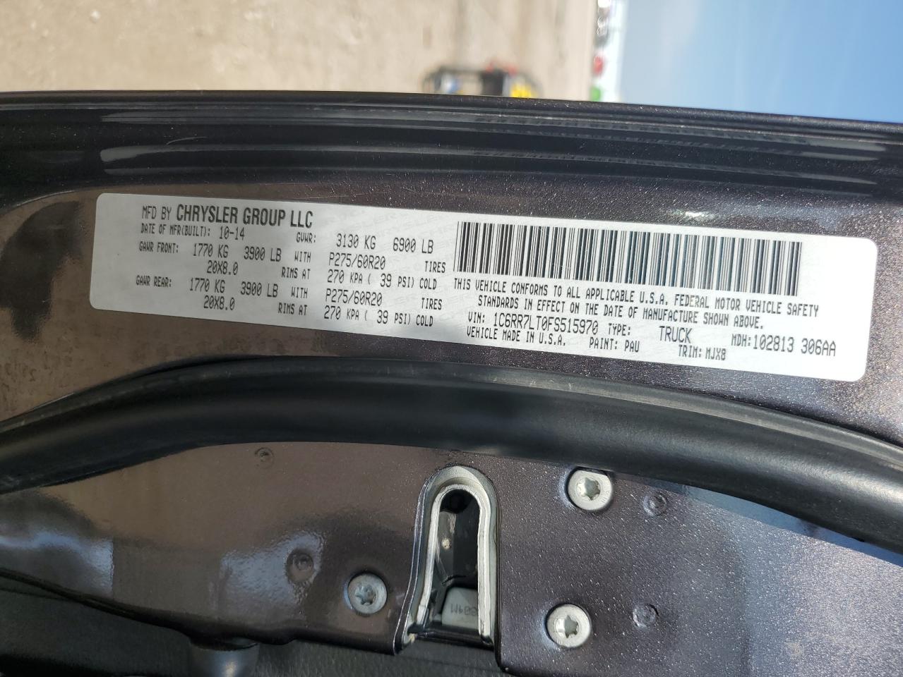 2015 Ram 1500 Slt VIN: 1C6RR7LT0FS515970 Lot: 71811785