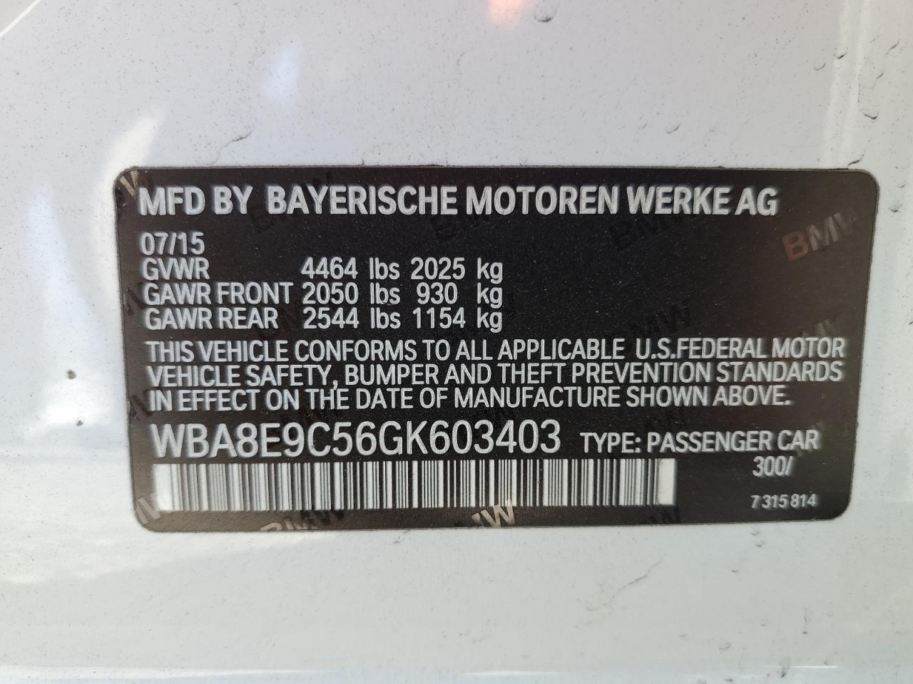 2016 BMW 328 I Sulev VIN: WBA8E9C56GK603403 Lot: 70983645
