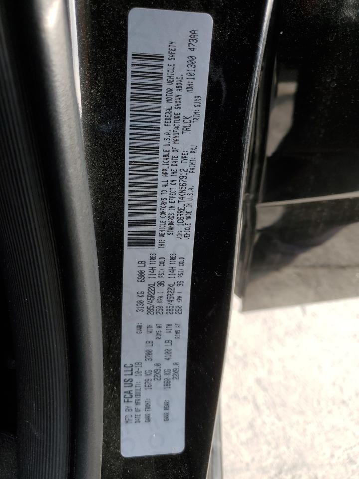 2019 Ram 1500 Laramie VIN: 1C6RREJT4KN567912 Lot: 84299565